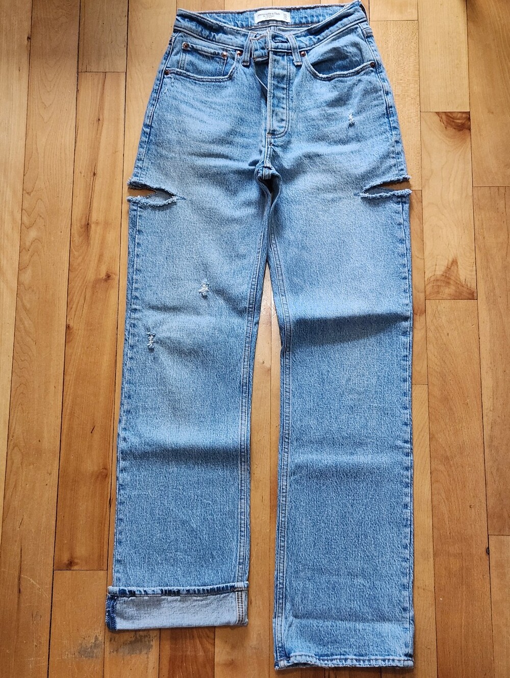 Abercrombie The 90s Baggy Low Rise Jean - 24 Long - Picture 7 of 12